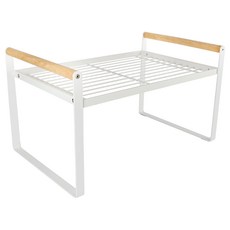 Homely Zakka 日式簡約木質藝鐵多功能分層置物架, 白色, 1個