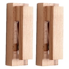 上手家居 夾式木頭掛鉤2件組, 原木色