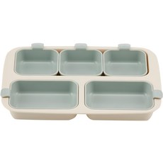 nestique One Plate 兒童餐盤, 1個, 餐盤+餐碗5入, Vanilla Mint