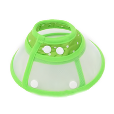 捷華 防咬項圈 綠色 透明塑膠材質 棉質包邊, L26~30cm, 1個