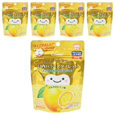 Combi 康貝 teteo 無糖口嚼錠 木糖醇+Ovolon DC 60粒入, 檸檬, 48g, 5包