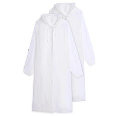 小明村長 EVA雨衣成人款 輕便耐用 時尚雨具, 透明白, 2件, 均碼