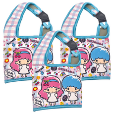 LITTLE TWIN STARS 雙星仙子 雙子星杯套袋 尺寸 25(D) x 16(H) cm, 繽紛 粉色 + 藍色, 3個