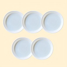 Anplant 圓形花盆底盤 5入, 5件, 白色