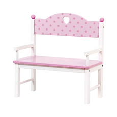 Mentari 小淑女娃娃長型椅, 精緻粉色造型家家酒長椅, 木製打造, MT-3564, 1個