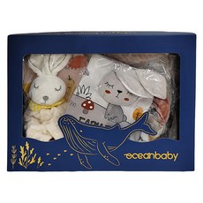 oceanbaby Q兔萌寶彌月禮盒, 15 x 16cm, 甜美粉