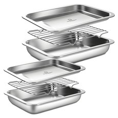 WAGENSTEIGER 不鏽鋼托盤組, S(盤子 + 瀝油架 + 托盤三件式), Silver, 1組