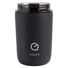 EQURA 一克拉 MINI隨行杯 280ml 內膽SUS316不鏽鋼 外膽SUS304不鏽鋼, 素黑色, 1個