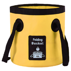 加固提帶大容量折疊水桶 12L, 黃色, 1個