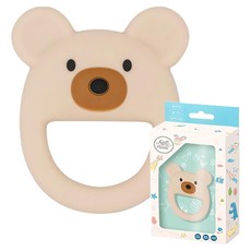 Baby Garden 派對動物手握型固齒器, 單品, 好奇熊奶茶色, 1個