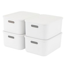 mb.ko 多用途收納箱, 01.Living Box M, 白色 4ea, 4個