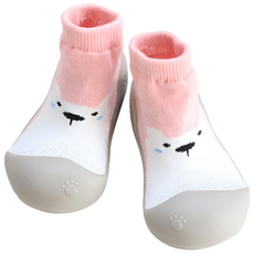 bebehome 寶寶膠底學步鞋,18~19,粉北極熊, 可愛舒適學步好幫手