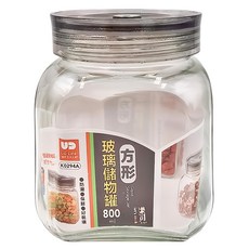 樂司廚品 AY美廚方形玻璃儲物罐 800ml, 1個