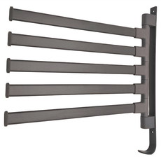 妃妃嚴選 旋轉毛巾架 5桿, 槍灰色, 1個