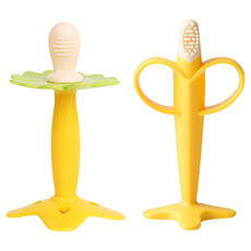 BABY&I 矽膠安撫固齒器套裝, 固齒器 + 收納盒, 香蕉款, 1組