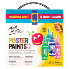 Mont Marte 蒙瑪特 海報顏料套裝 60ml 水洗配方, 12色