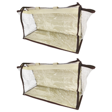 美得像專櫃 透明包包防塵收納袋, 米/灰, S/M/L/XL/XXL, 無紡布+PVC, 2個, 1個