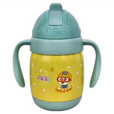 LiLFANT 小企鵝波露露 316不鏽鋼吸管學習水壺, 250ml, 12個月+, 1個