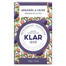 德國 KLAR Seifen 修護潤澤植萃洗髮皂 摩洛哥堅果油&無花果, 100g, 1個