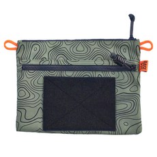 BASE 550 EDC POUCH 大包 斜背包 500D Cordura尼龍布 YKK拉鍊, 22 x 17cm, 等高圖紋 綠, 1個