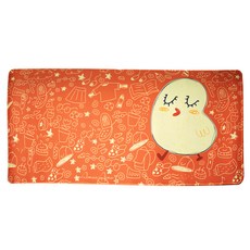 QIDINA 日系超大療癒防滑滑鼠辦公墊, 1個, 塗鴉小雞 橘色