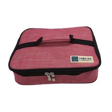 Yashida 扁型保溫保冷袋 尼龍布＋鋁箔, 粉色, 1個, 28 x 7 x 21cm