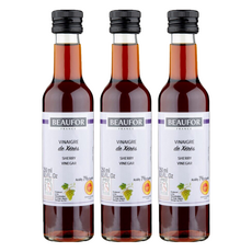 BEAUFOR 堡芙 雪莉醋，法國最大酒醋集團，傳統配方調和，7%酸度，適用於醬料調製、醃漬、蔬菜，250ml, 3瓶