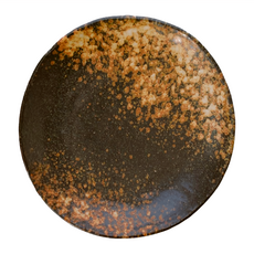 美濃燒 備前茶吹墨 日本制 陶瓷 餐盤, 黑色, 1個