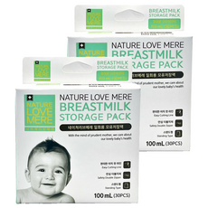 NATURE LOVE MERE 100ml (30入) 一次性母乳儲存袋 雙重拉鍊設計, 2盒