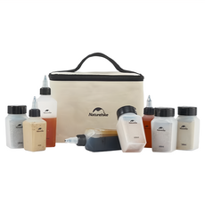 Naturehike 挪客 食味便攜調味瓶八件套裝 CJ043 20 x 9 x 14cm 388g, 淺卡其色, 1組