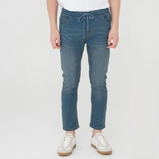 CARET 男款彈性綁帶九分牛仔褲