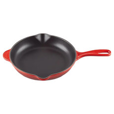 LE CREUSET 電磁爐適用 單柄圓鐵煎盤 櫻桃紅 16cm，單人料理最佳選擇, 1個