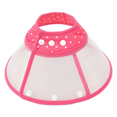 捷華 防咬項圈 適用頸圍 30~39cm 透明塑膠 棉質包邊, XL號, 粉紅色, 1個