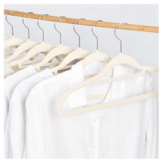 台灣 Life plus 360度旋轉無痕防滑植絨衣架 42cm, 米白色, 20個