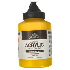 Phoenix 鳳凰畫材 亮光壓克力顏料, Artist Colour Gloss Series, Yellow Mid, 500ml, 500g, 1色