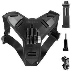 make speed 듀얼모드 액션캠+핸드폰 오토바이 헬멧거치대, 블랙