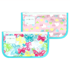 green sprouts 小綠芽 可重複使用食物袋小物收納袋 外層防水層 背面透明設計, 蝴蝶甜心, 1組