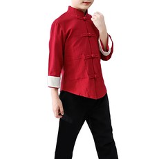 Kori Deer 可莉鹿 兒童萬聖節民國風 變裝派對造型服裝 男款 學生制服, 140cm, 紅色, 1入