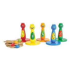 英國 JoJo Maman BeBe 恐龍套圈圈玩具 實木益智積木玩具，訓練手眼協調, 不適用, JoJo Maman Bébé, 1入