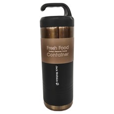Jack Wolfskin 飛狼 Yuppie 手提雙層真空保溫罐 黑色, 650ml, 1個