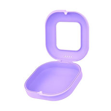外出透氣攜帶盒 含鏡子 新款 馬卡龍色 磁吸款 ABS材質 90*83*30mm 用於收納各種小東西, 香芋紫, 1個