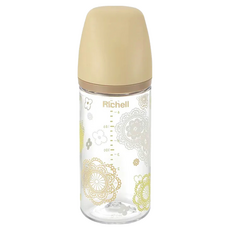 Richell 利其爾 寬口奶瓶 240ml, 適用年齡 3-18個月, TA朵朵開, 1個