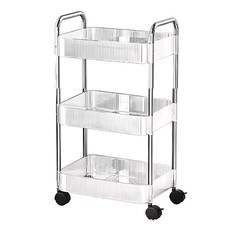 小麥購物 高顏值壓克力小推車 升級 1473g, 透明色, 3層