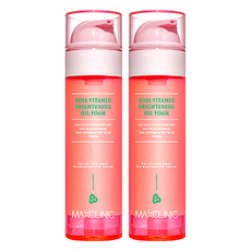 MAXCLINIC 玫瑰維他命嫩亮泡沫卸妝油 臉部清潔 所有膚質適用, 110ml, 2瓶