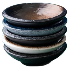 蕉蕉購物 日式陶瓷碟子 安全無毒 多樣化餐飲需求, 5件組陶瓷碟子, 彩釉 多色, 1組