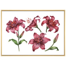 BOLUO GALLERY 菠蘿選畫所 掛畫 香榭百合 40 x 30cm 居家裝飾 藝術掛畫, 木色