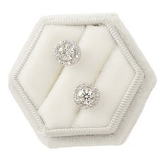 BIOAM 佰歐安 0.5克拉 莫桑鑽純銀鍍18K白金耳環