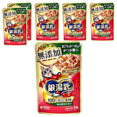 unicharm pet 銀湯匙 無添加貓餐包, 鮪魚+鰹魚+柴魚片, 60g, 6包