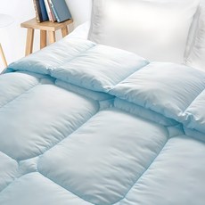 寢室安居 韓版韓版3D雲朵羽絲棉保暖被 1.9kg, 文青藍