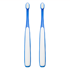 JUNGLE MONSTER 極細密軟毛寵物牙刷 M 號, 柔軟, 輕巧, 防滑, 藍色, 2支